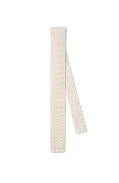 Brunello Cucinelli Knitted Silk Tie In Neutral
