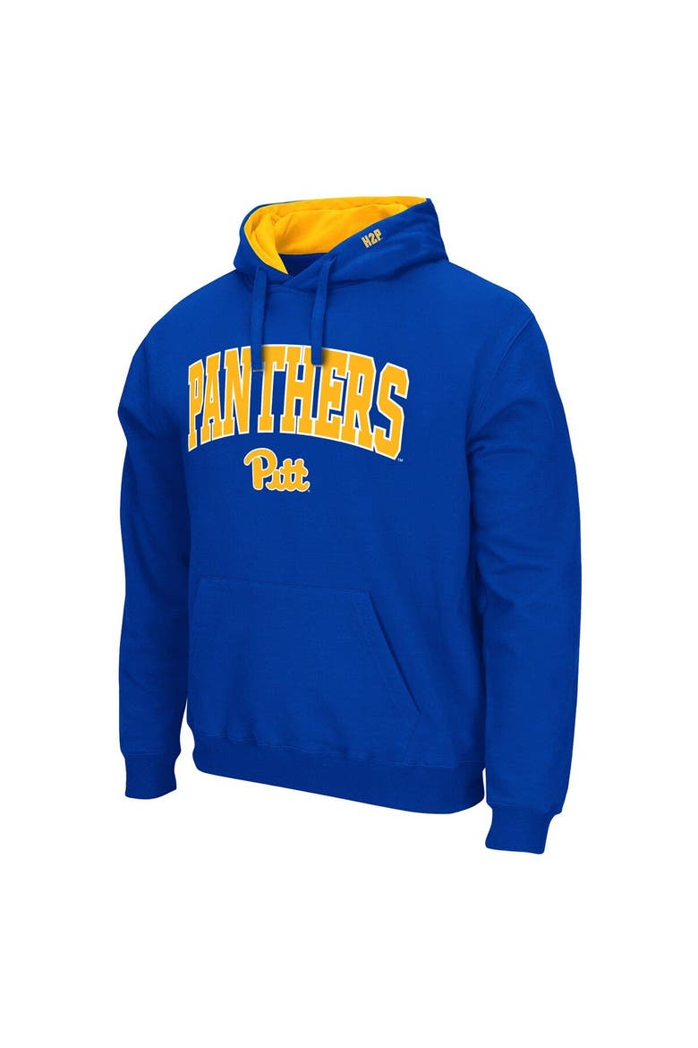 Men's Colosseum Royal Pitt Panthers Arch & Logo 3.0 Pullover Hoodie, Alternate, color, Royal