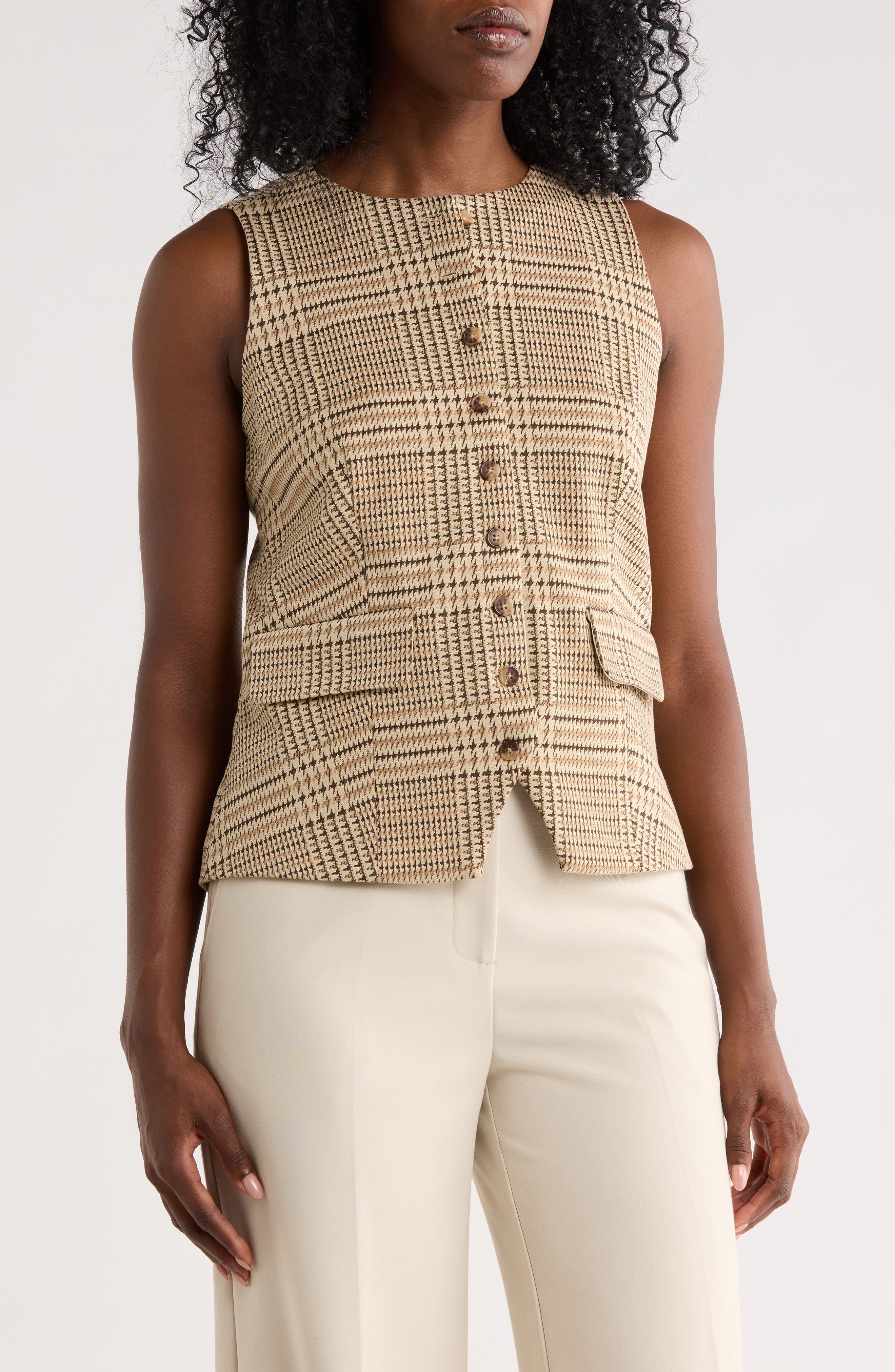 Plaid Houndstooth Vest