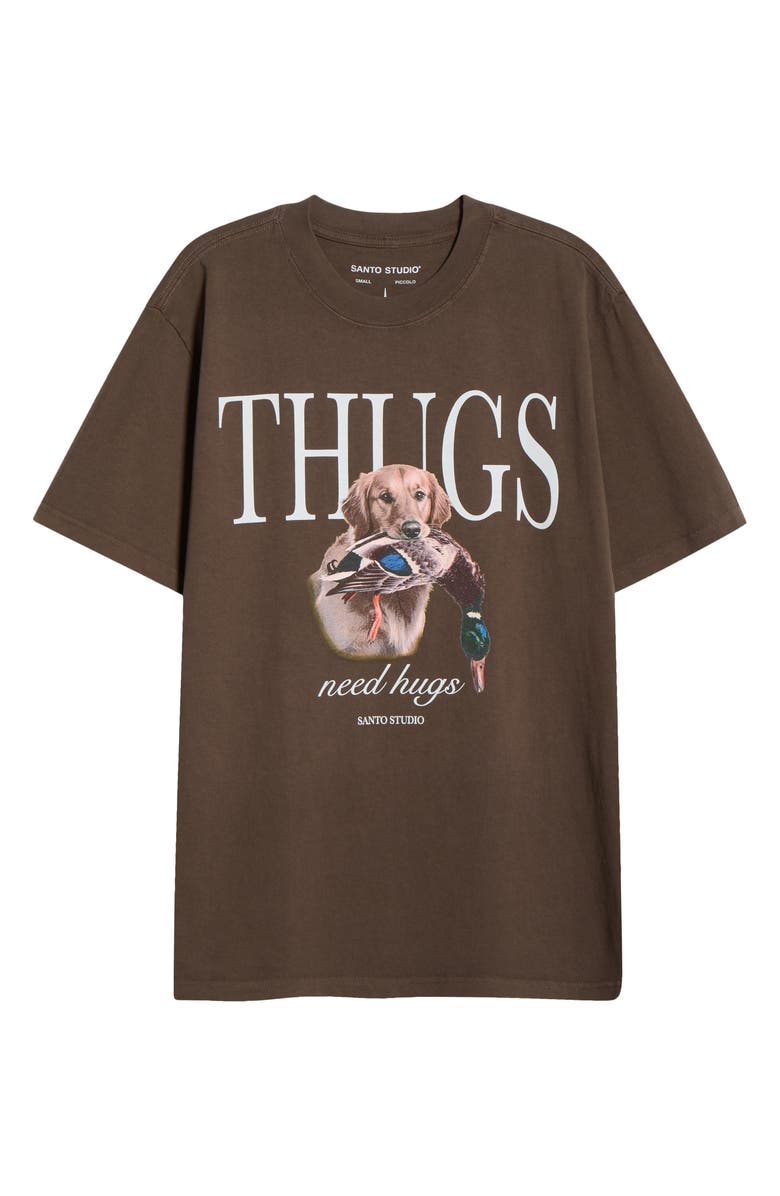 SANTO STUDIO Thugs Hunt Cotton Graphic T-Shirt, Alternate, color, Holy Brown