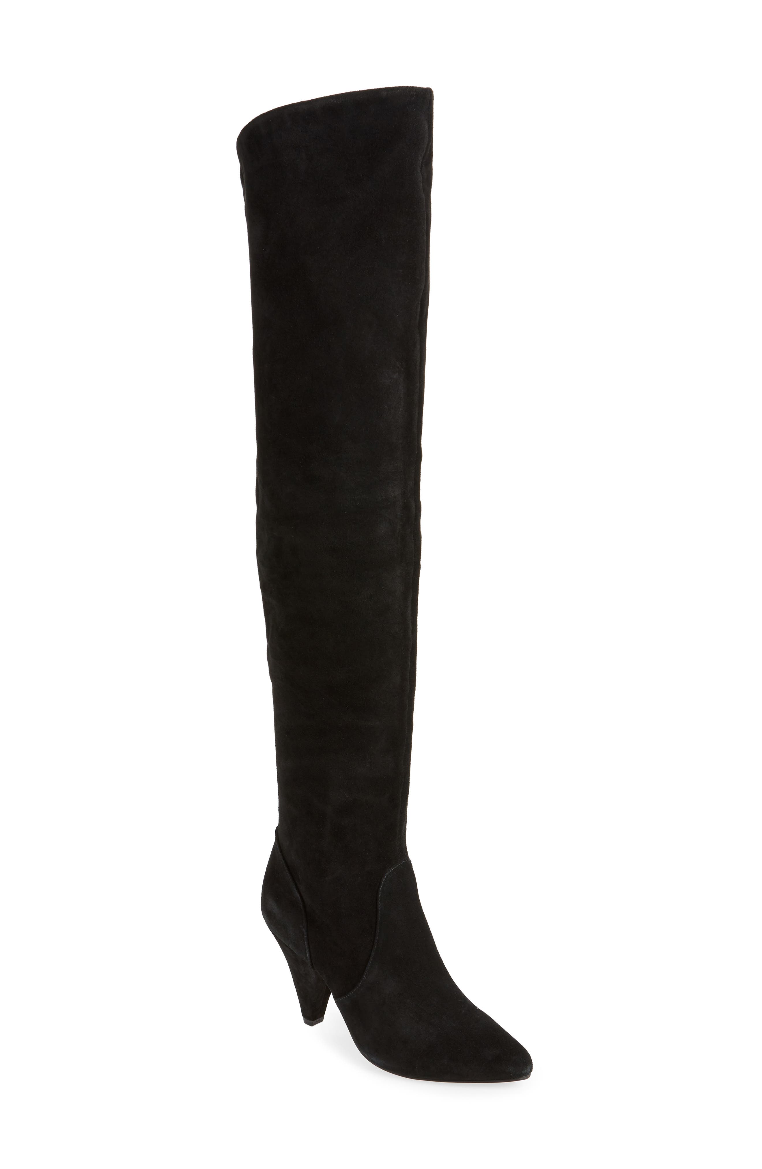Violet Over-the-Knee Boot, Main, color, BLACK SUEDE