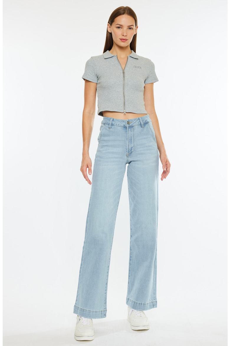 Celine Ultra High Rise Wide Leg Jeans, Alternate, color, Light Wash