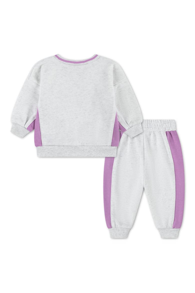 Colorblock Fleece Sweatshirt & Joggers Set, Alternate, color, BIRCH HEATHER