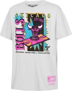 Mitchell & Ness Youth Mitchell & Ness  White Chicago Bulls Neon Court Shock T-Shirt