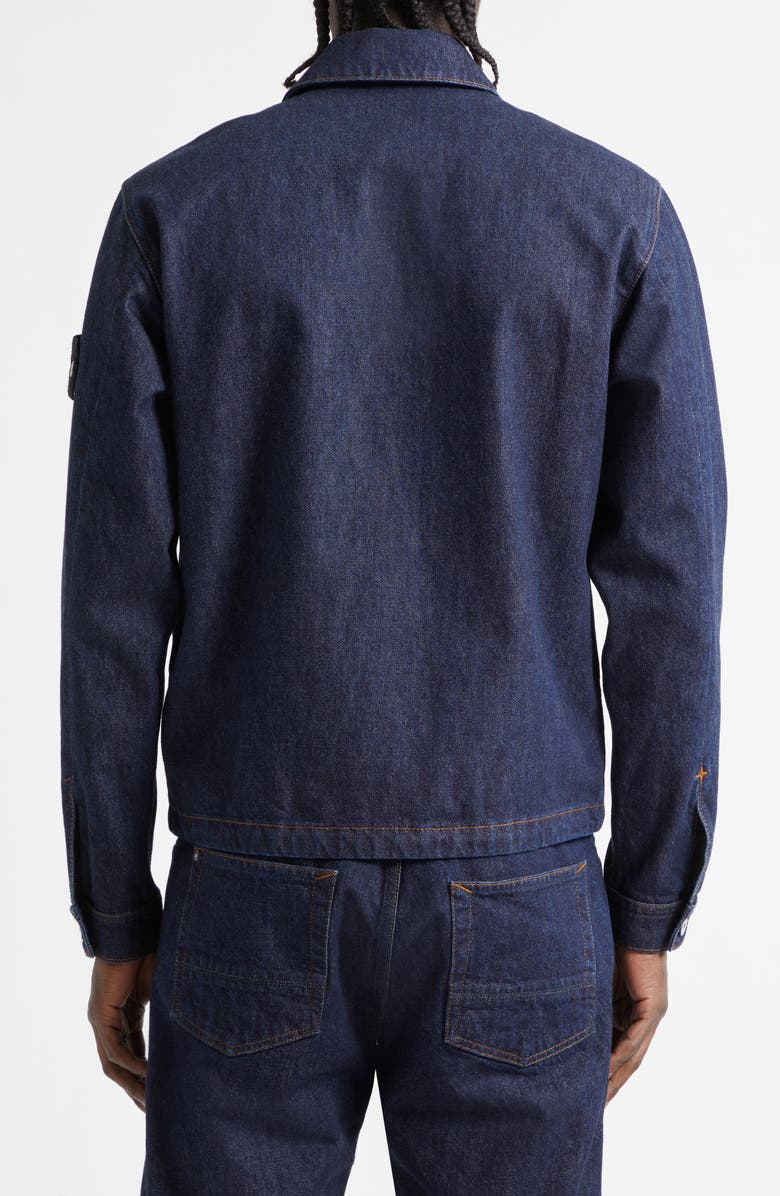 Stone Island Denim Coach's Jacket, Alternate, color, Blue Rinse