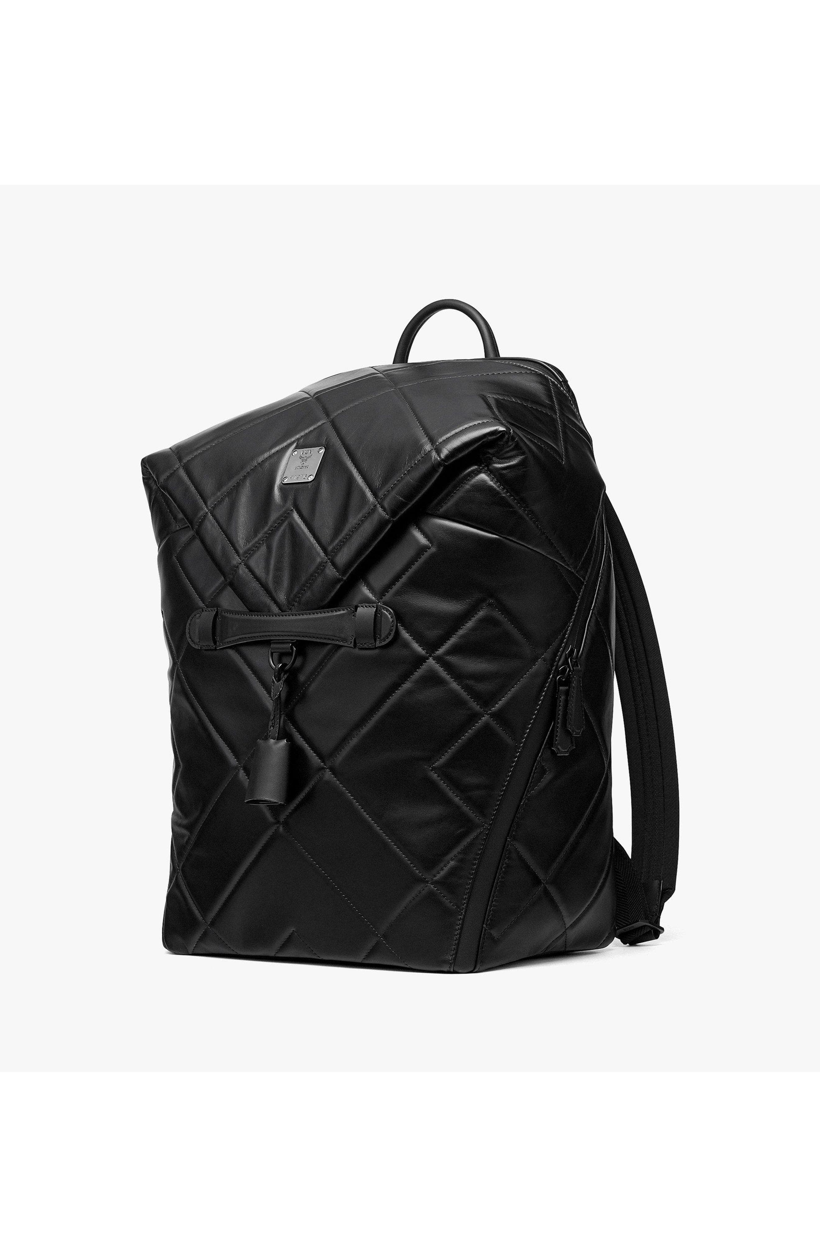 Aren Backpack in Diamond Quilted Leather, Alternate, color, Black