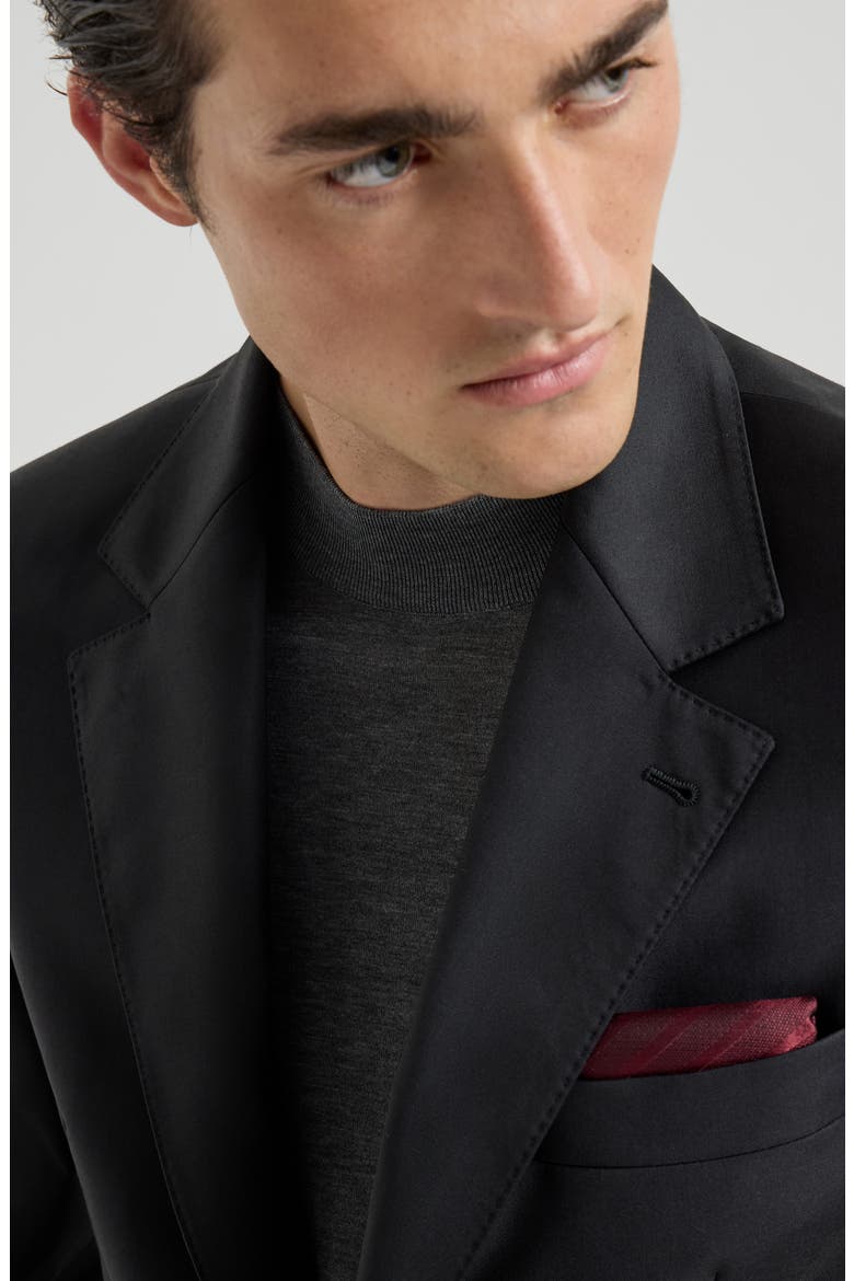 Super 150s virgin wool four season batavia twill blazer, Alternate, color, Black