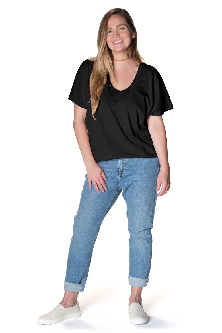 Feelin' Free Maternity/Nursing Circle T-Shirt, Alternate, color, BLACK