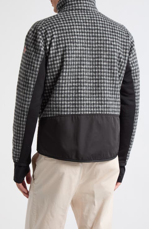 Check Fleece Zip Cardigan