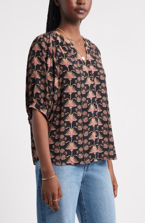 Treasure & Bond Raglan Sleeve Button-up Shirt In Multi