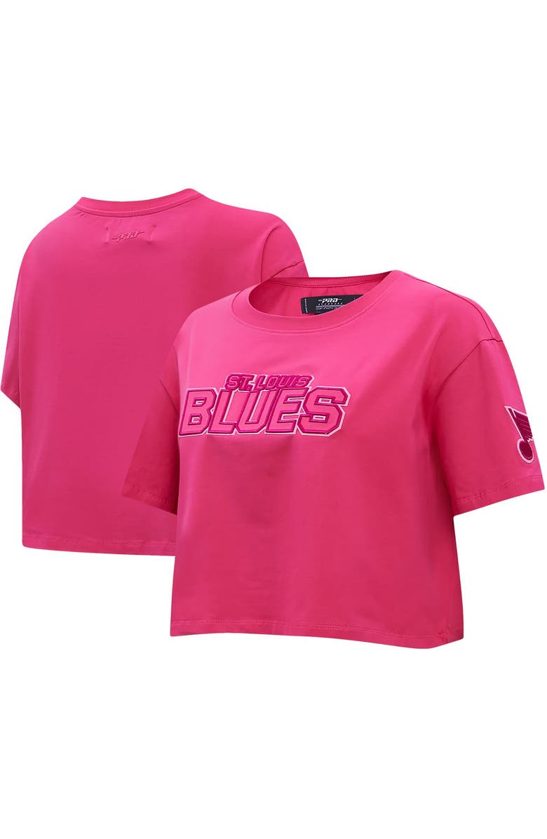 PRO STANDARD Women's Pro Standard St. Louis Blues Triple Pink Cropped Boxy T-Shirt, Main, color, Pink