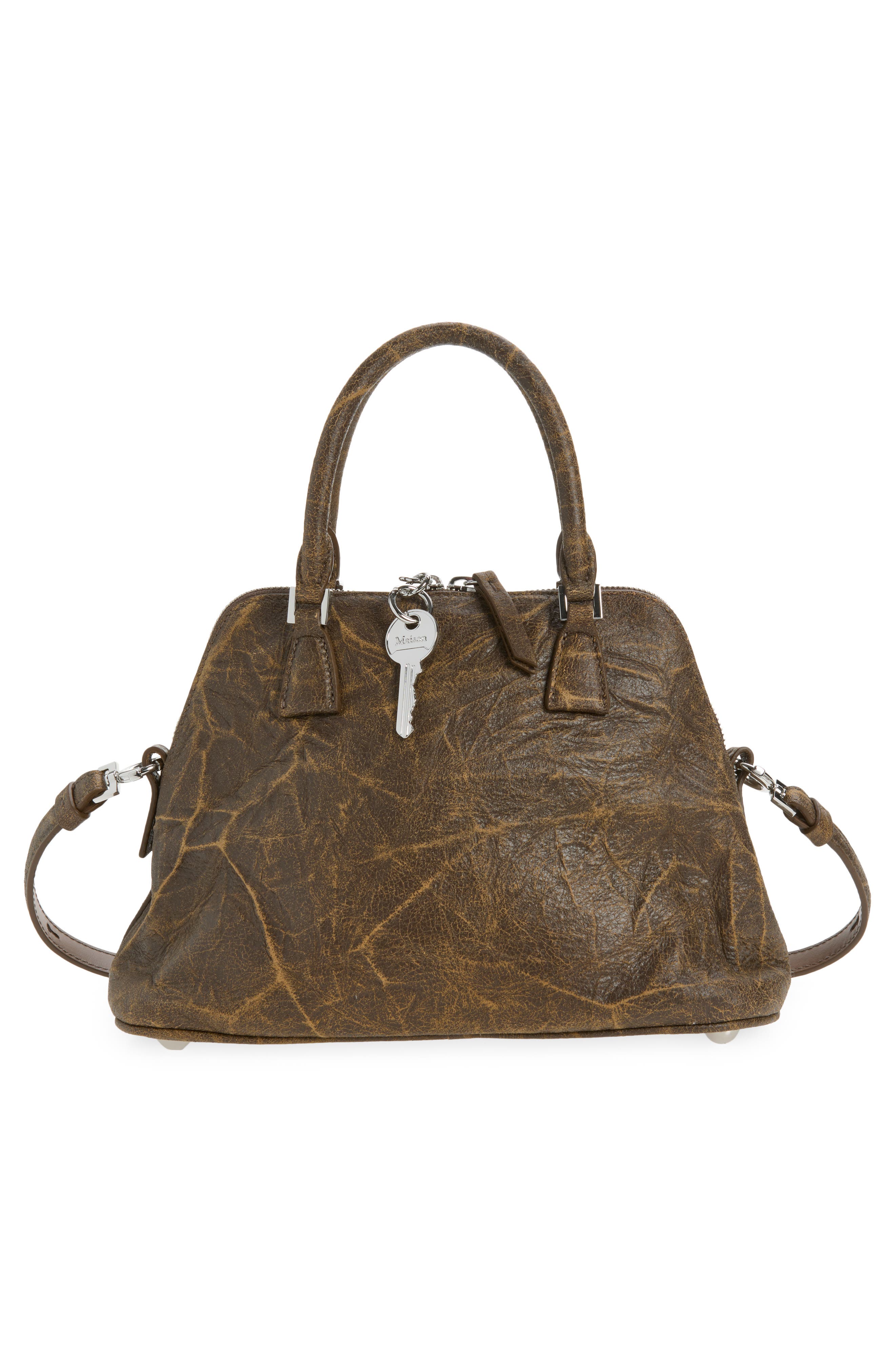 5AC Soft Mini Leather Crossbody Bag, Alternate, color, BROWN