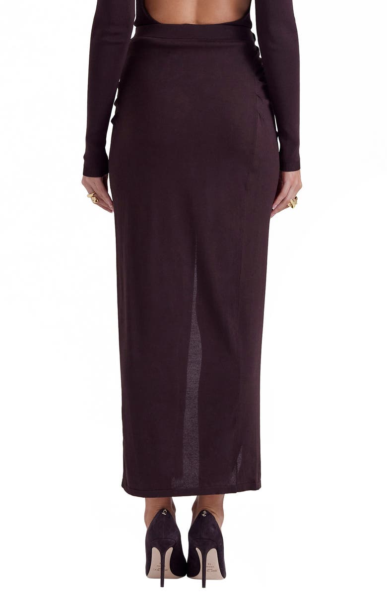 HOUSE OF CB Lilas Knit Skirt, Alternate, color, Brown