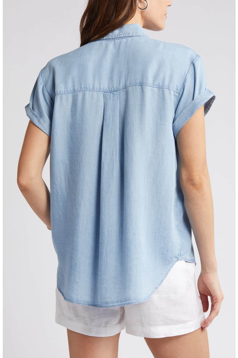 Chambray Camp Shirt, Alternate, color, LIGHT WASH