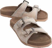 Forever & Always Shoes Allen Rhinestone Leather Slide Sandal