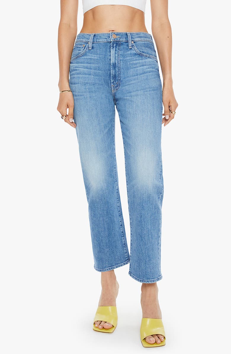MOTHER The Ditcher Zip Crop Straight Leg Jeans, Main, color, 