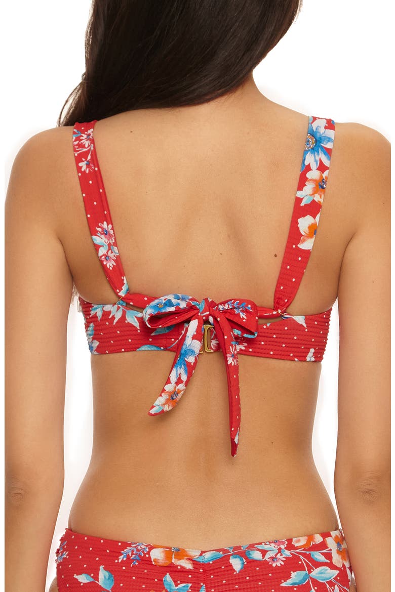 Countryside Floral Print Underwire Bikini Top, Alternate, color, RED MULTI