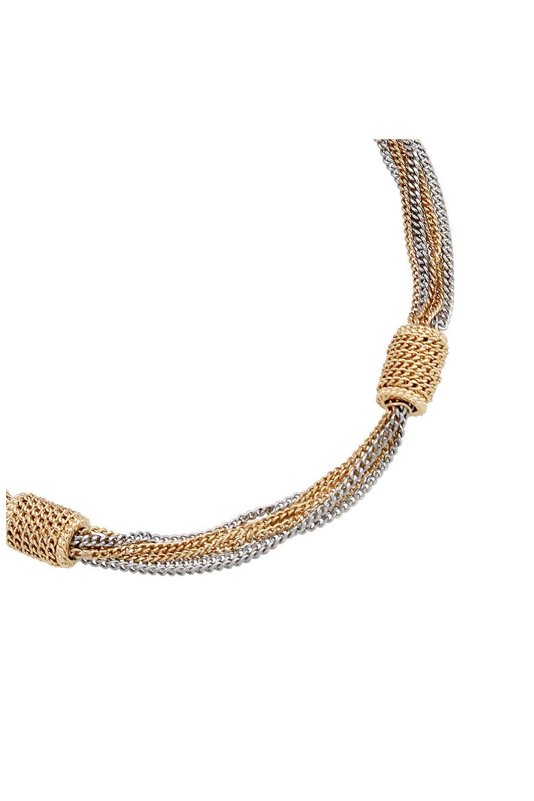 Drape Curb Chain Bracelet, Alternate, color, SHINY TWO TONE