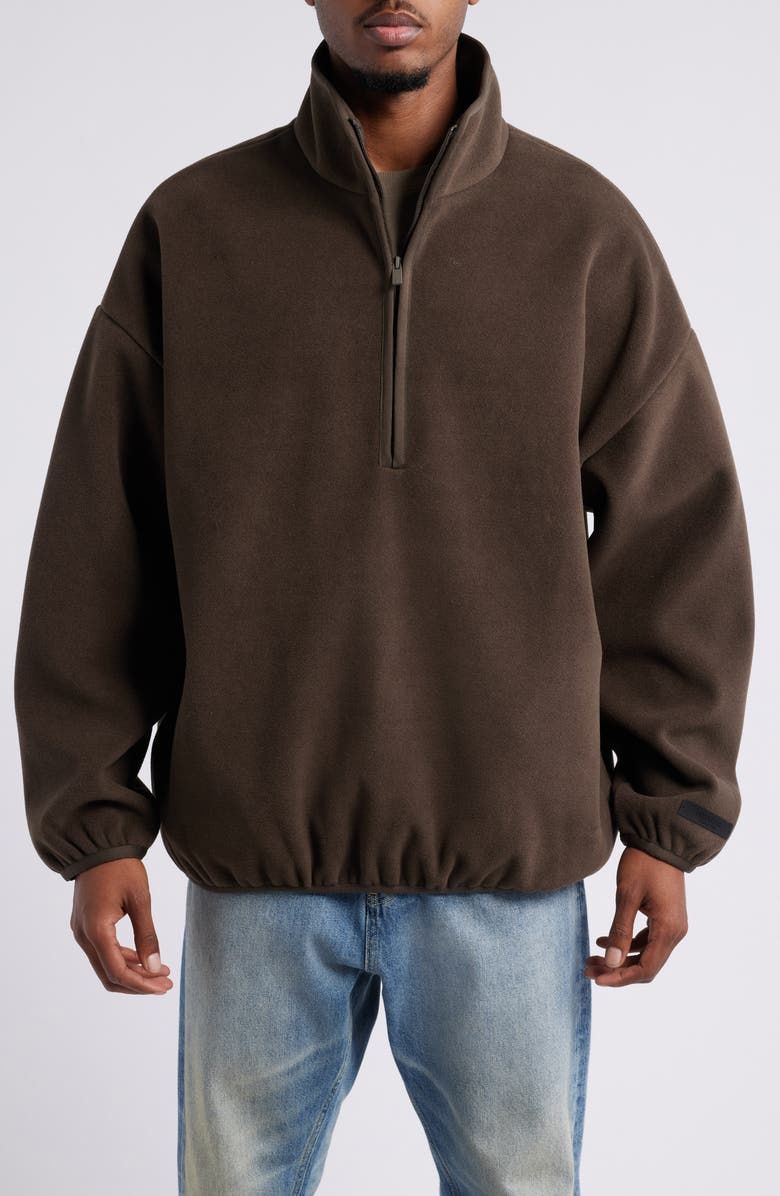 Fear of God Essentials Brushed Half Zip Pullover, Main, color, 