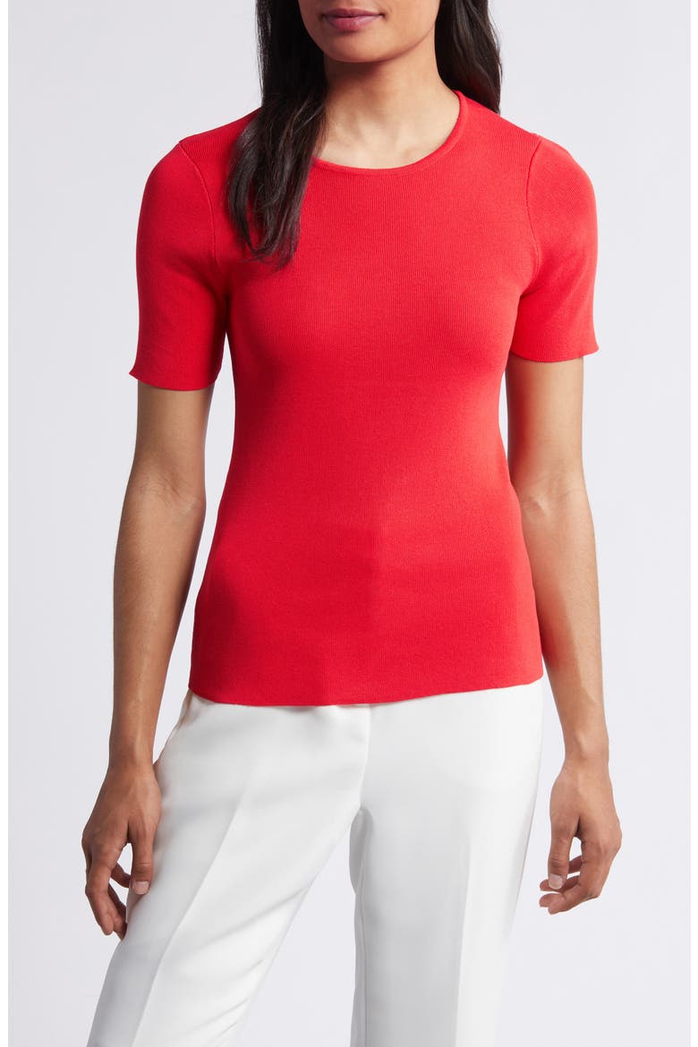 Short Sleeve Sweater, Main, color, GRENADINE
