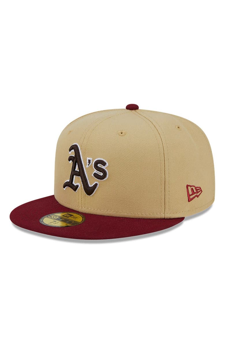 New Era Men's New Era Vegas Gold/Cardinal Oakland Athletics 59FIFTY Fitted Hat, Alternate, color, 