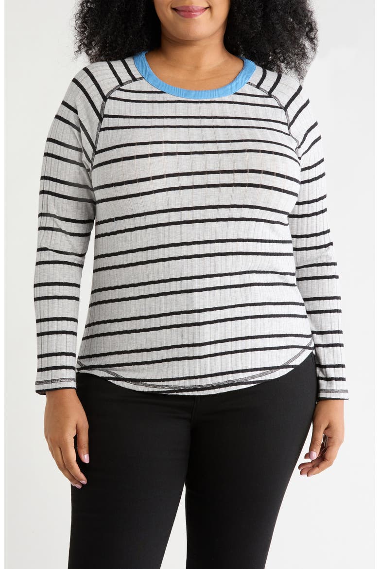 Ringer Rib Top, Main, color, HEATHER GREY/ PACIFIC BLUE