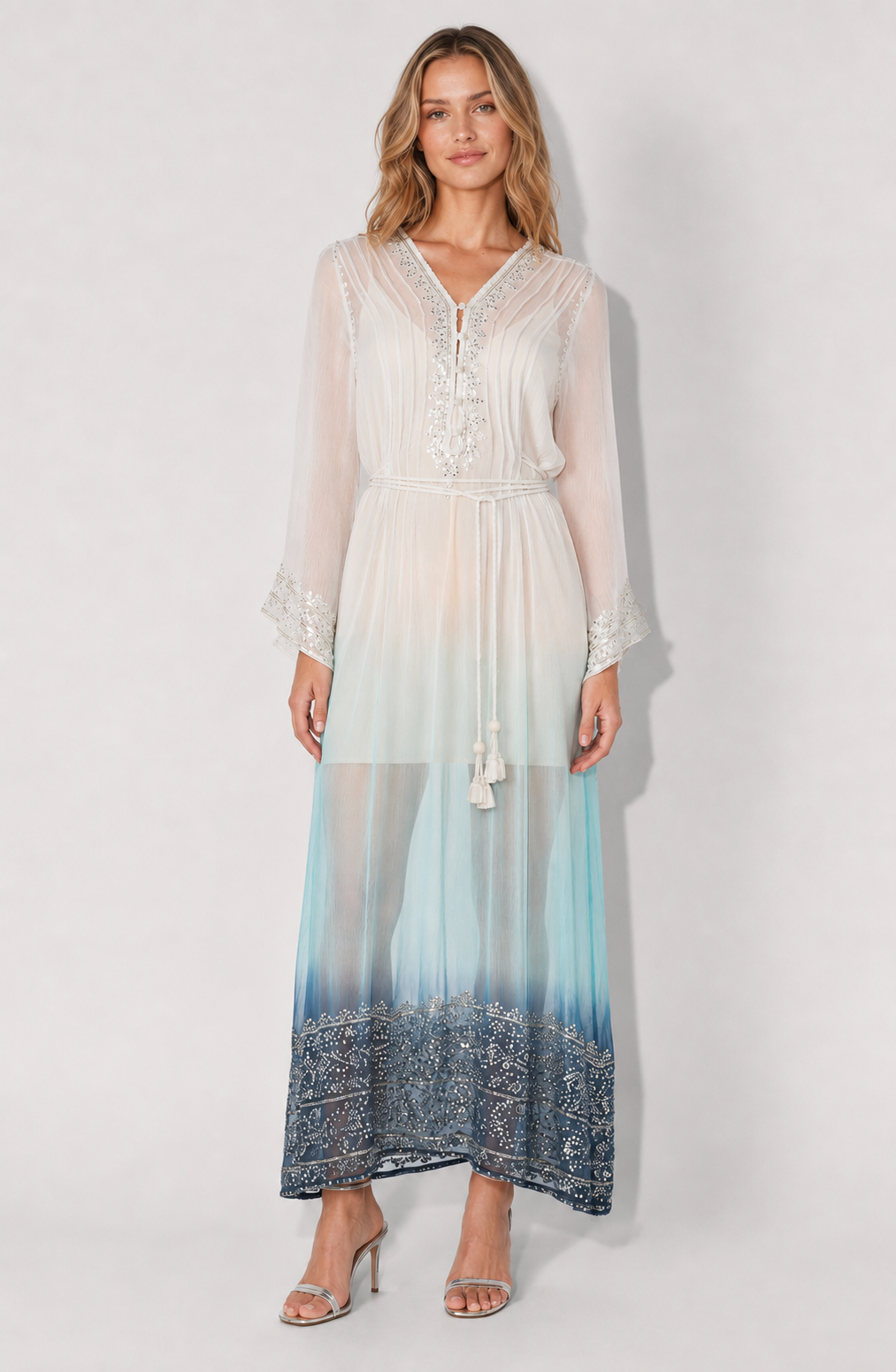 selected White / Teal / Indigo Ombre