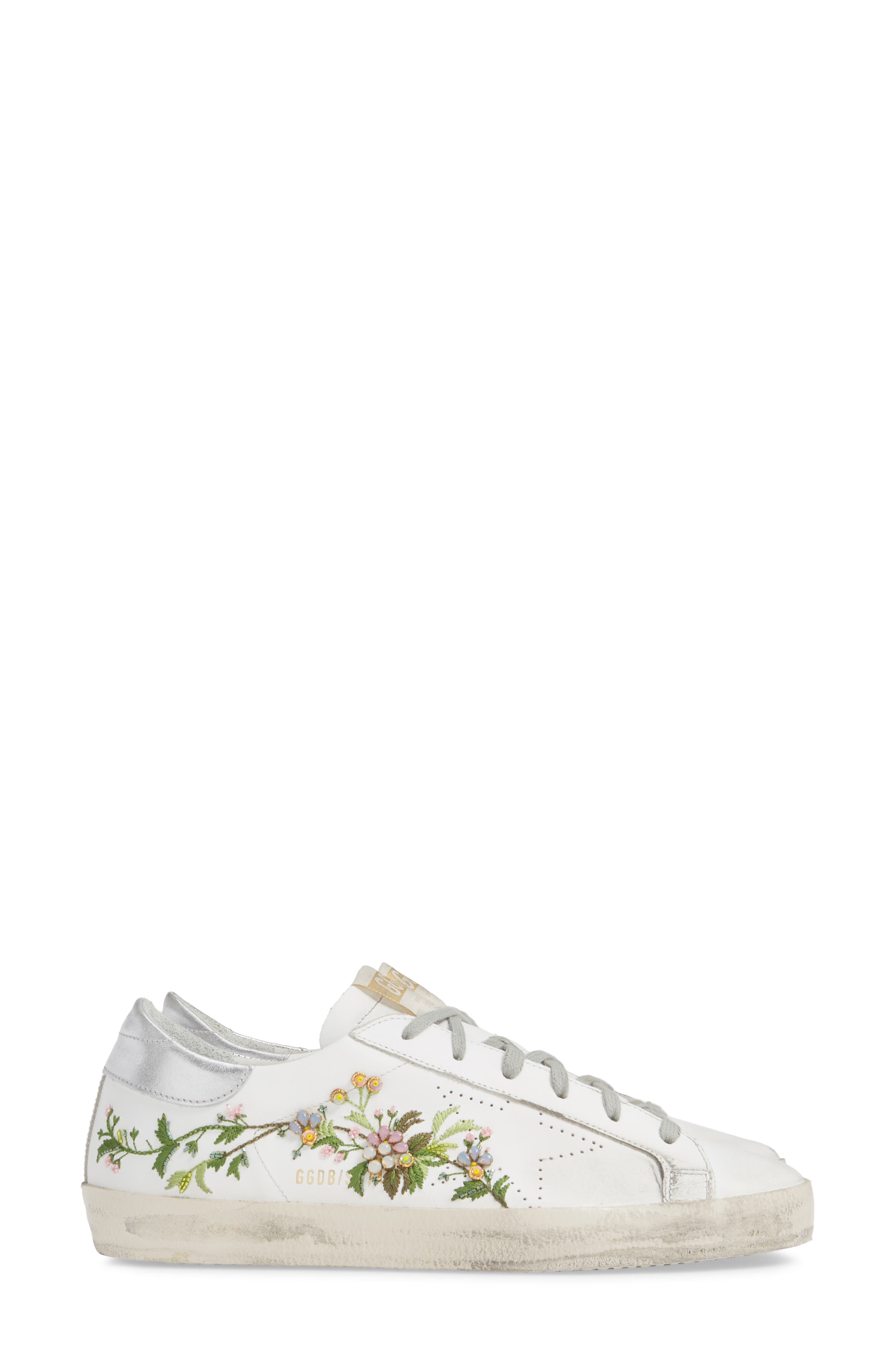 Golden Goose Superstar Embellished Floral Sneaker, Alternate, color, 