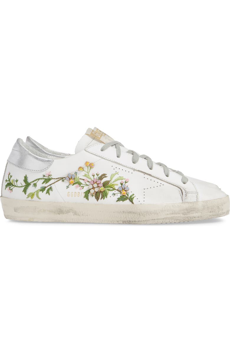Golden Goose Superstar Embellished Floral Sneaker, Alternate, color,