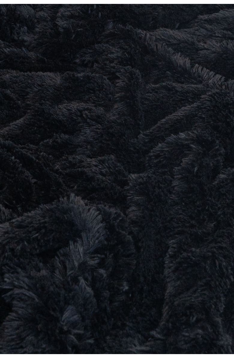 Sea To Me Blankets San Francisco Shag Faux Fur Throw Blanket, Alternate, color, Black