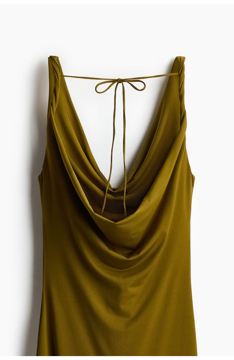 H&M Draped Jersey Dress, Alternate, color, Olive Green