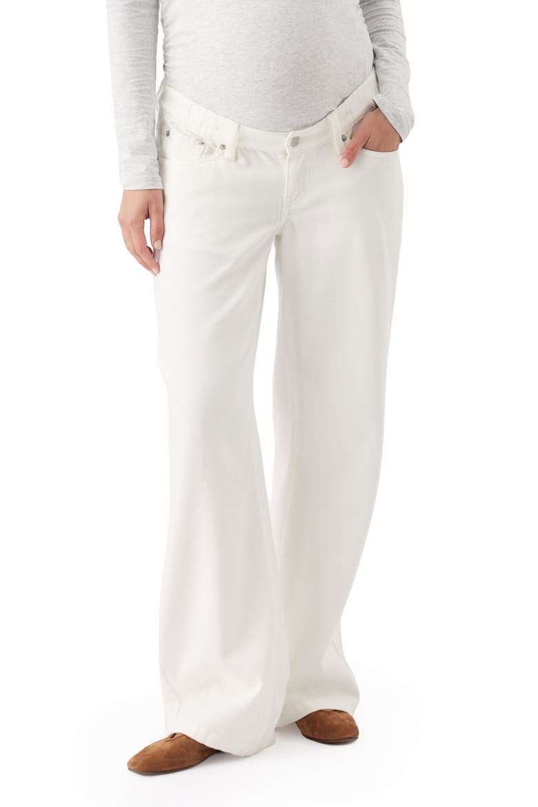 Billie Elastic Wide Leg Maternity Jeans, Main, color, Ecru