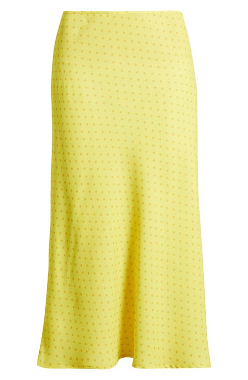 Bella Venice Evelyn Polka Dot Midi Skirt In Yellow