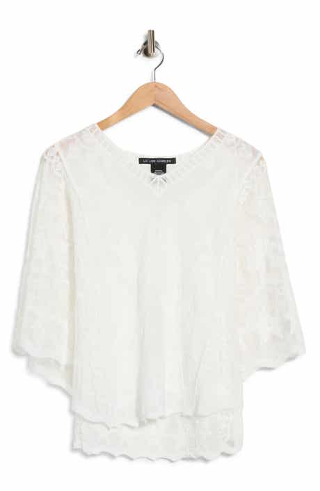 Butterfly Embroidered Poncho Top