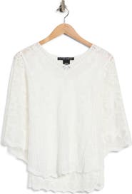 Forgotten Grace Butterfly Embroidered Poncho Top