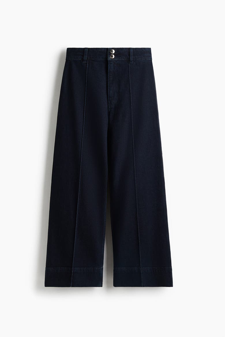 Wide High Ankle Jeans, Alternate, color, Dark denim blue