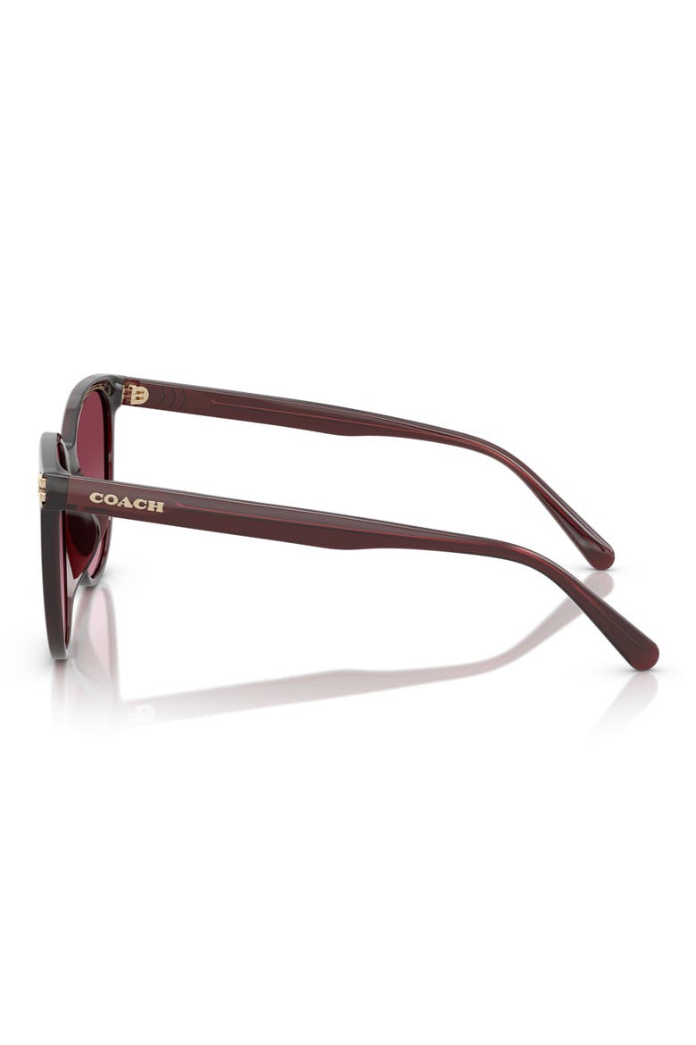 57mm Gradient Round Sunglasses, Alternate, color, MILKY MERLOT / MERLOT GRADIENT