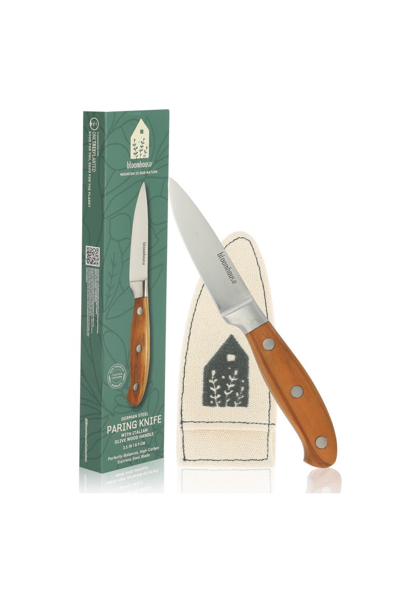 German Steel Paring Knife W/ Italian Olive Wood Forged Handle, Alternate, color, Natural Wood