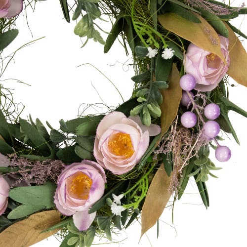 NORTHLIGHT NORTHLIGHT ARTIFICIAL MIXED FLORAL AND GREENERY SPRING WREATH