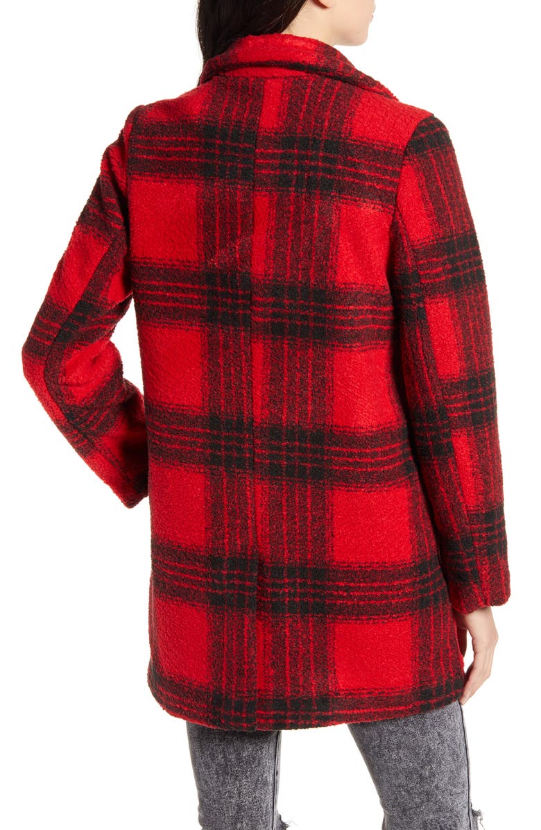 Vigoss Double Breasted Plaid Coat, Alternate, color,