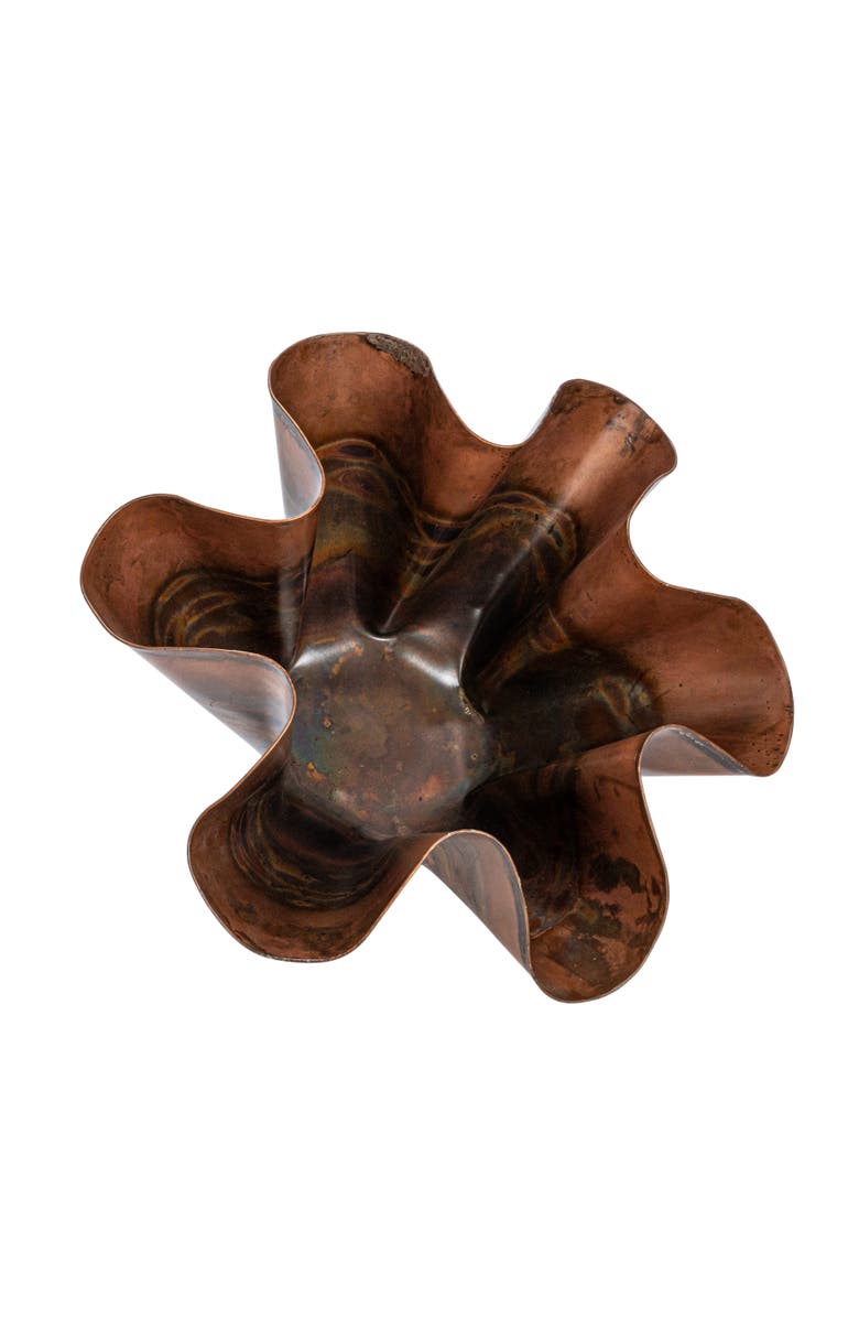 Storied Home Metal Organic Shaped Planter, Oxidized Copper, Main, color, Copper