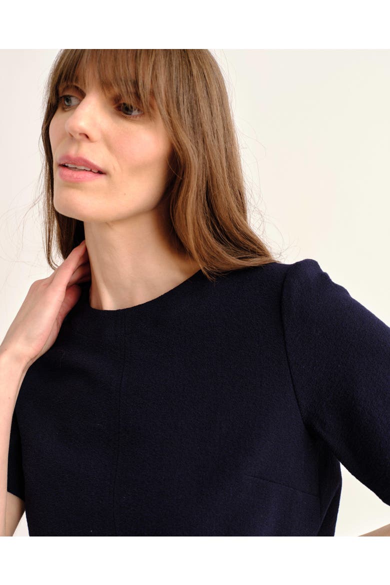 Chloe Pebbled Crepe Top, Alternate, color, Dark Navy
