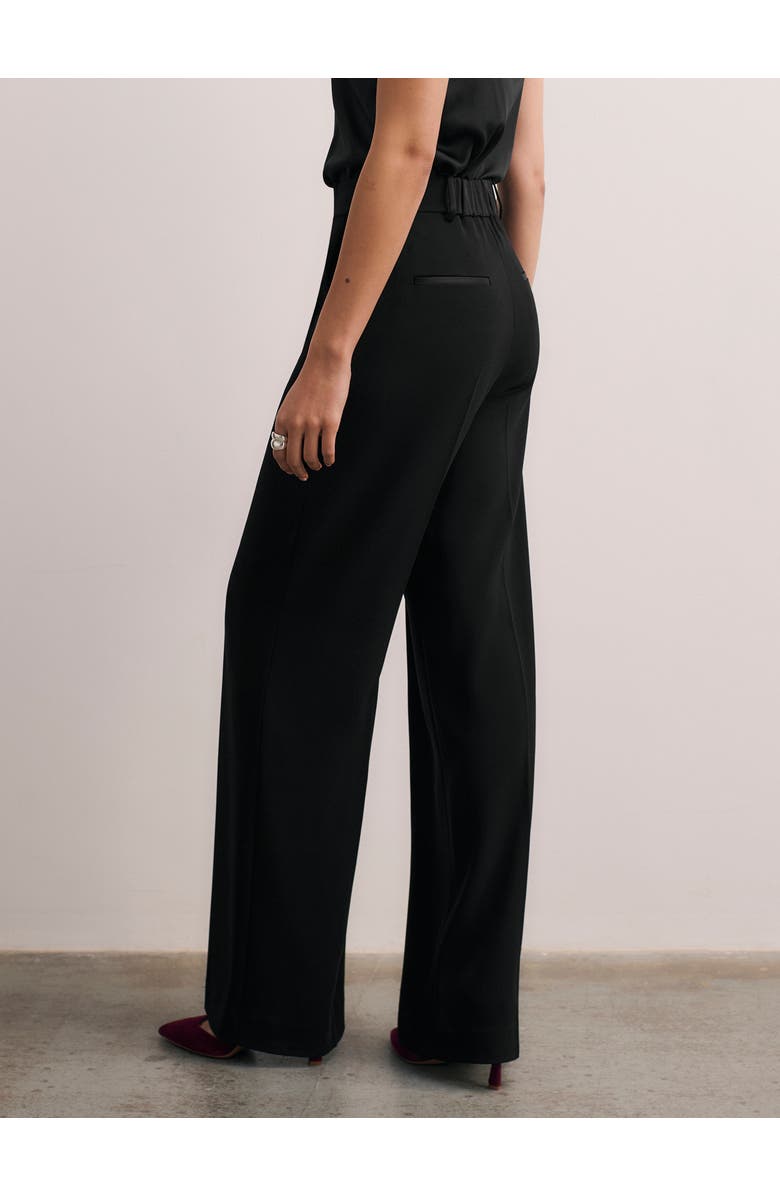 The Fold Adelaide Clever Crepe Wide Leg Trousers, Alternate, color, Black