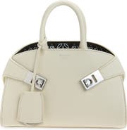 FERRAGAMO Mini Hug Leather Top Handle Bag