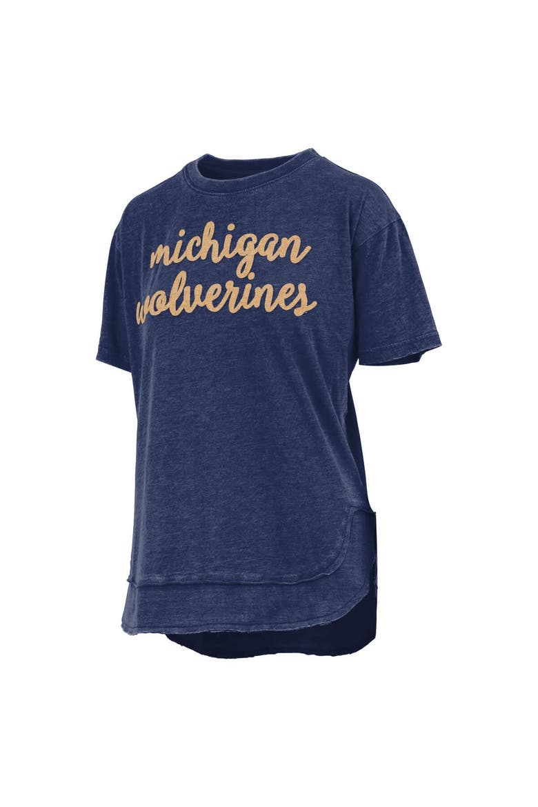 Women's Pressbox  Navy Michigan Wolverines Poncho T-Shirt, Alternate, color, Navy