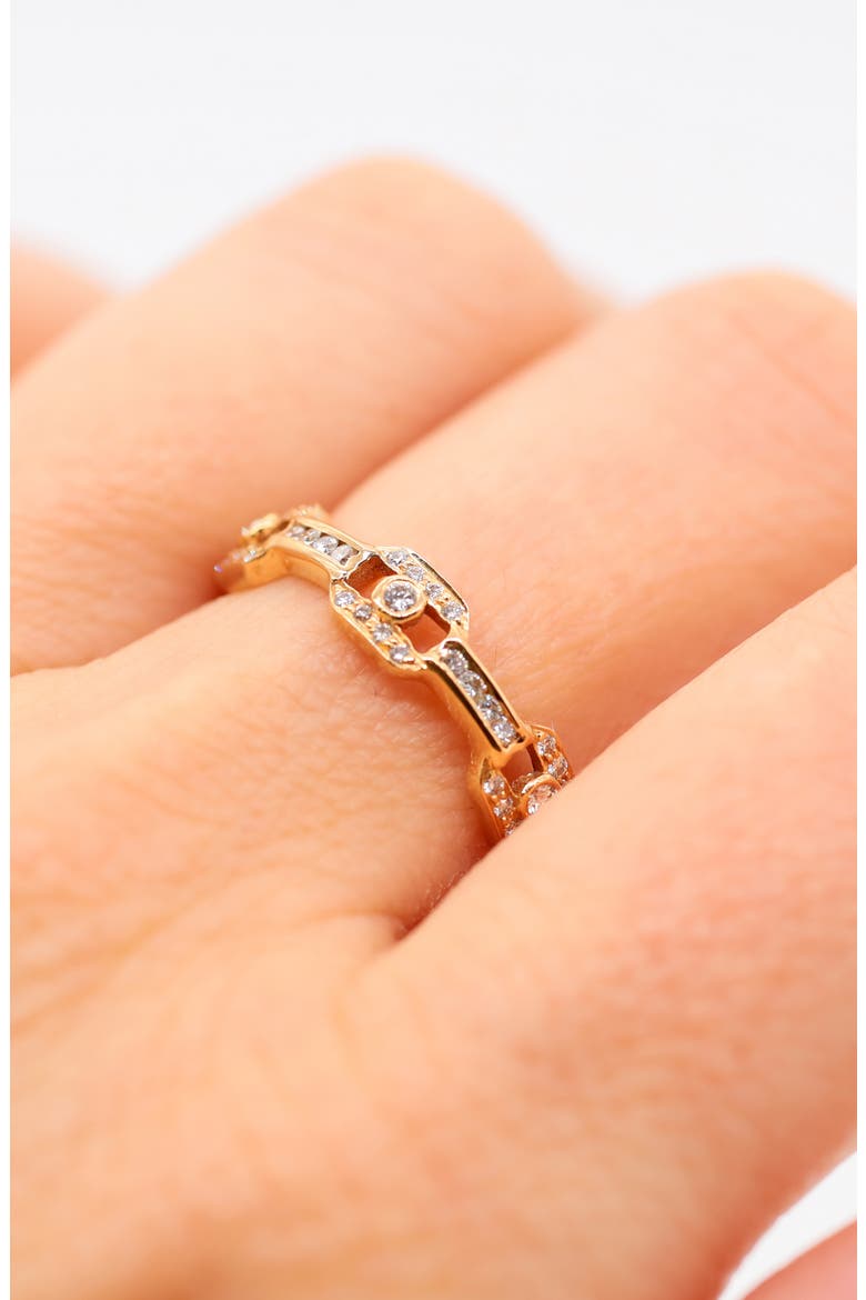 Diamond Link Ring, Alternate, color, 18K RG