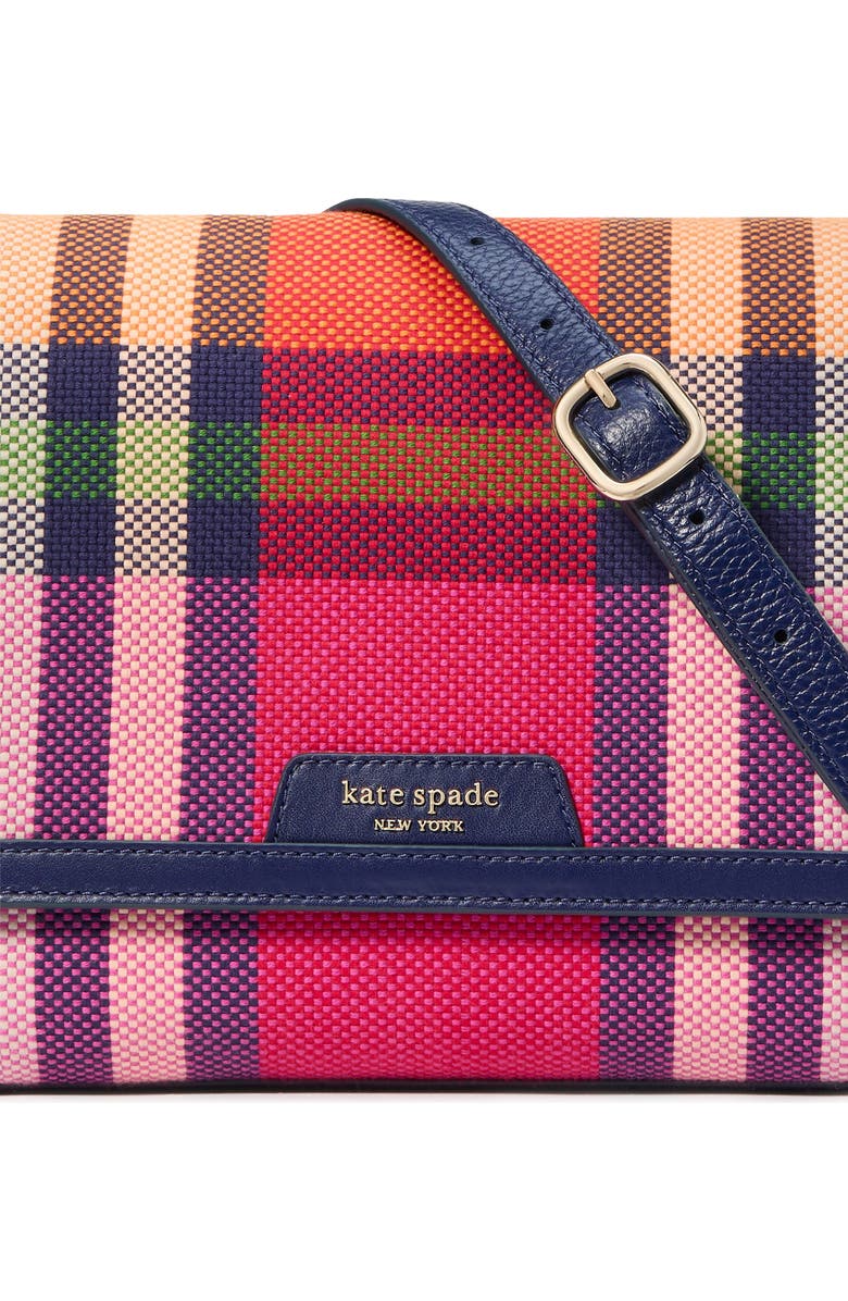 Kate Spade New York hudson grand plaid flap shoulder bag, Alternate, color,