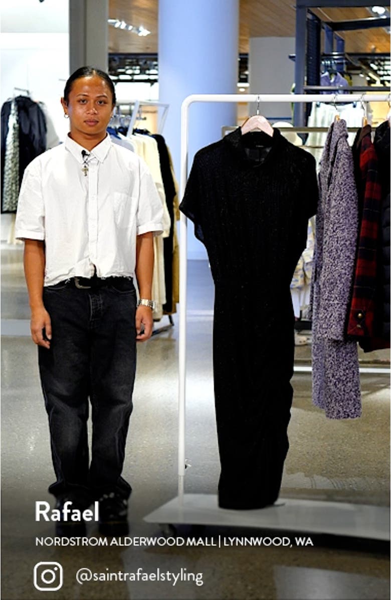 Iliana Ruched Skirt Cowl Neck Midi Dress, sales video thumbnail