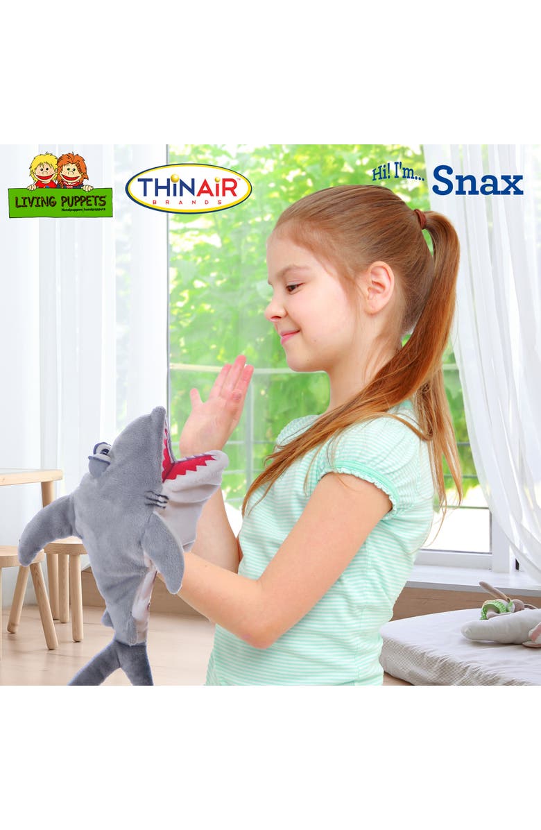 Living Puppets Snax The Friendly Shark 12 Inch Plush Hand Puppet, Alternate, color, Multicolored