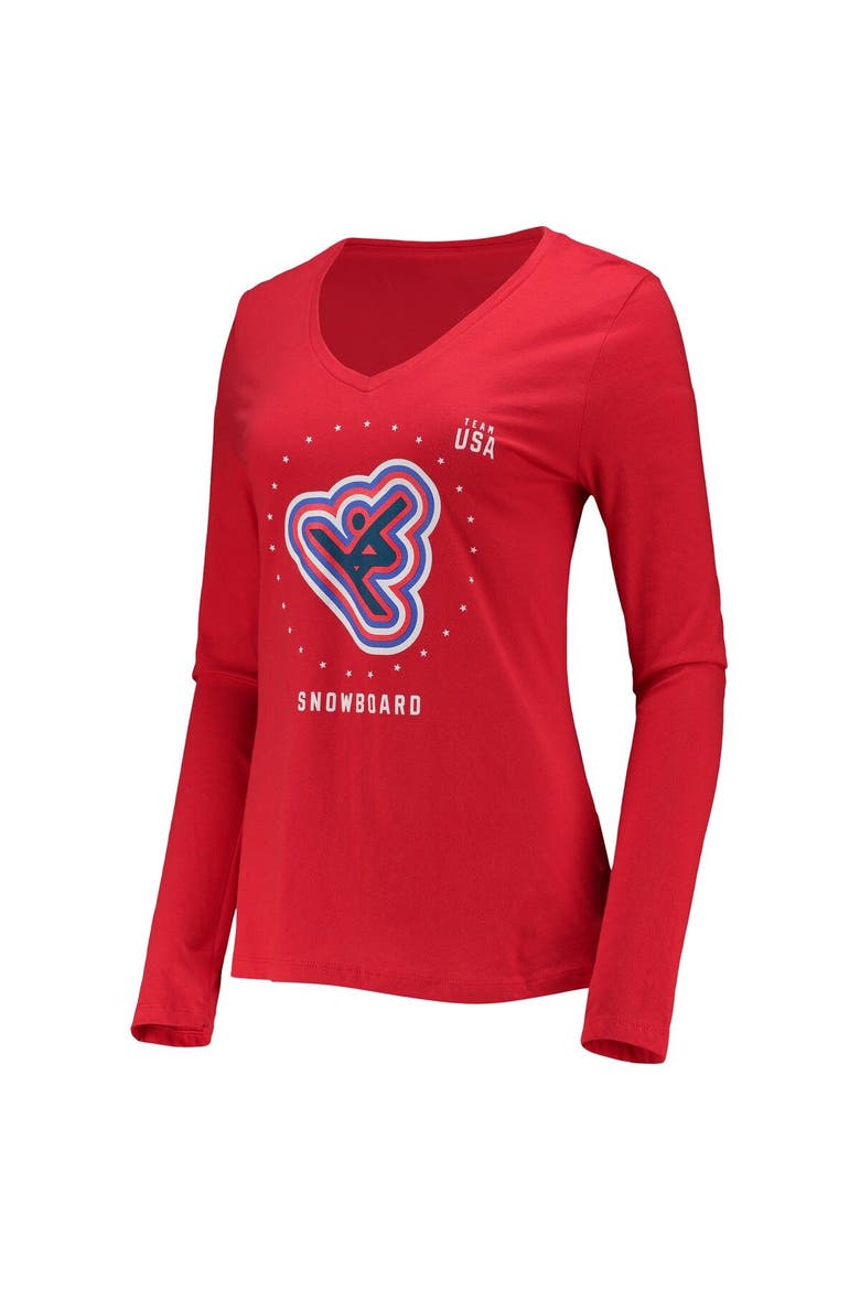 Women's Fanatics Branded Red Team USA Snowboarding Long Sleeve T-Shirt, Alternate, color, Red